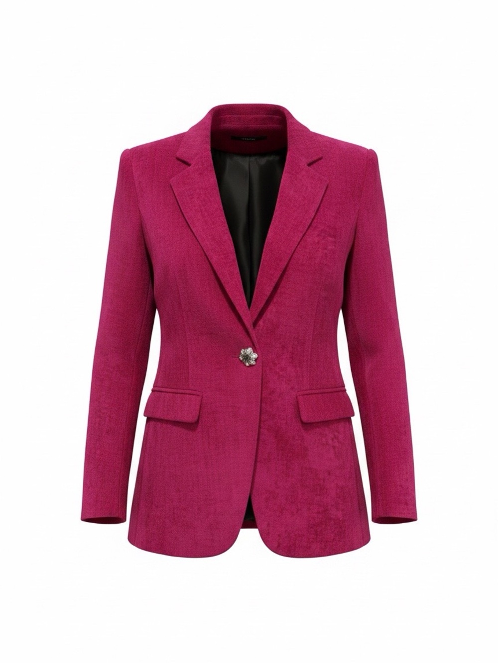 Fitted Magenta Blazer Jacket - Women's Tailored Coat